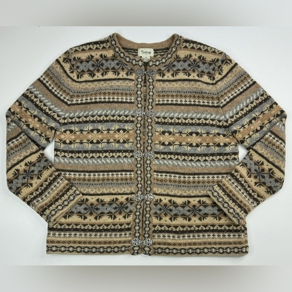 Cambridge Dry Goods 100% Wool Nordic Hook Buckle Sweater Womens Medium - Picture 9 of 9
